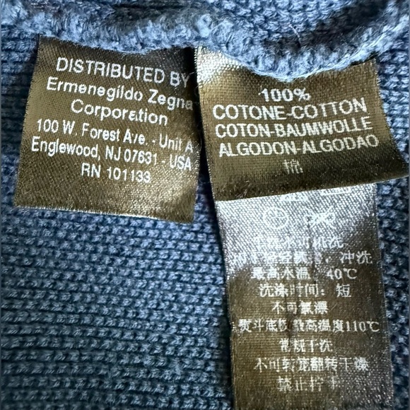 🔥ZegnaSport Men’s Half-Zip Cotton Sweater Navy Blue L | Italian Luxury Designer🔥 - Picture 10 of 13